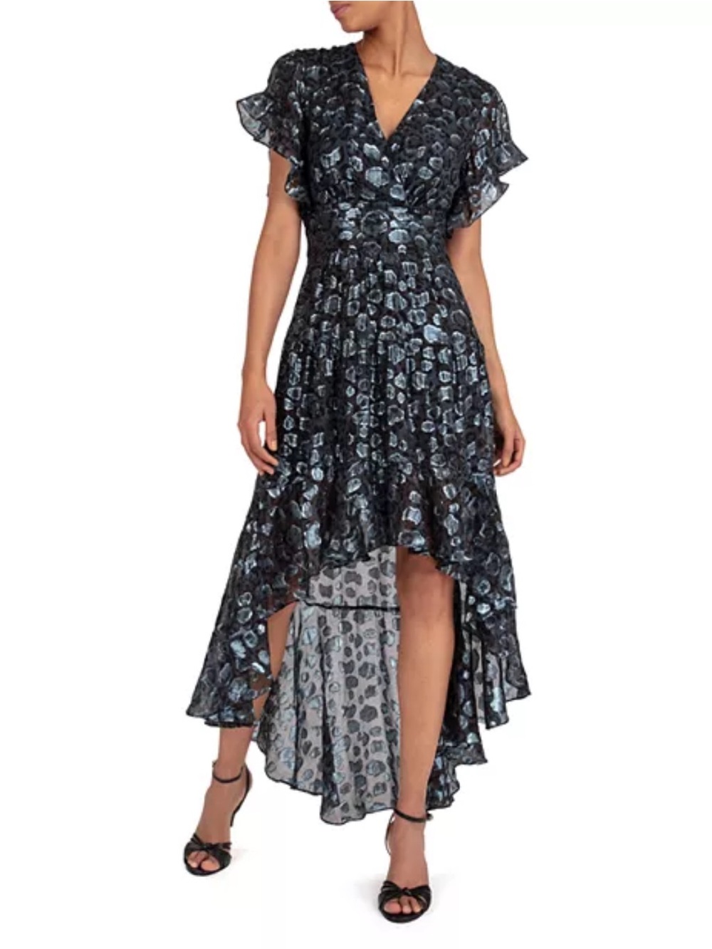 NWT BA&SH Grace Metallic Jacquard Dress Size Small - Picture 16 of 16